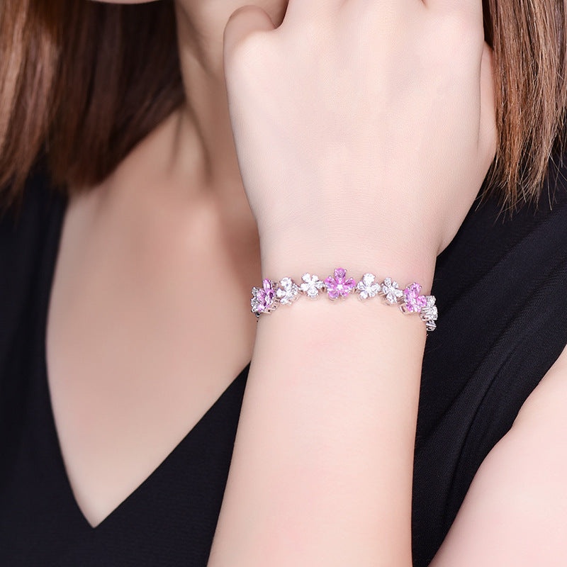 Zircon Cherry Blossom Fashion Banquet Bracelet