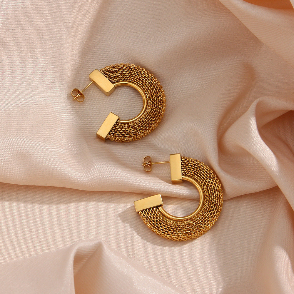 Fashionable Elegant Statement Stainless Steel Earrings Jewellery