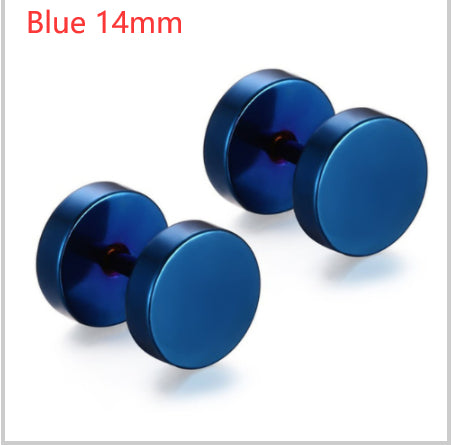 8MM Stainless Steel Earrings Women Men Gold Silver Black Barbell Ear Stud Piercing Earring Tunnel Punk Gothic Jewelry