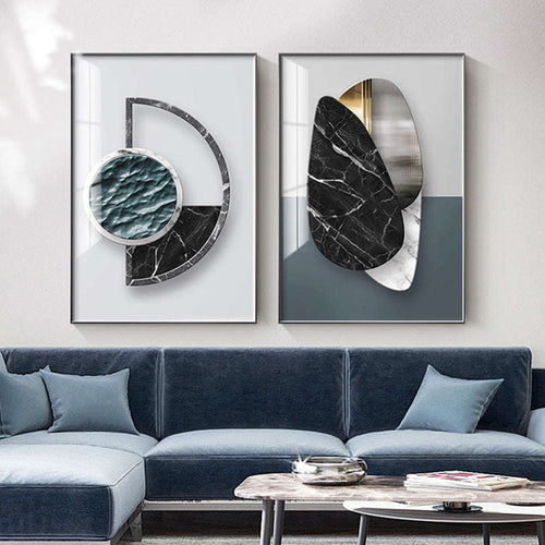 Abstract Geometric Canvas Painting Picture Home Decor Wall Poster | Orazek UK Ltd