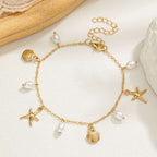 Adjustable Alloy Starfish Pendant Anklet For Women | Orazek UK Ltd