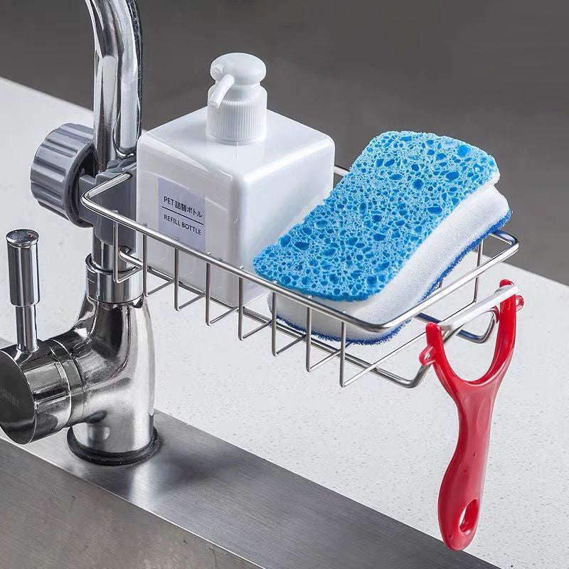 Adjustable Sink Drain Rack Sponge Storage Faucet Holder Soap Drainer Shelf Basket Organizer Kitchen Bathroom Accessories | Orazek UK Ltd