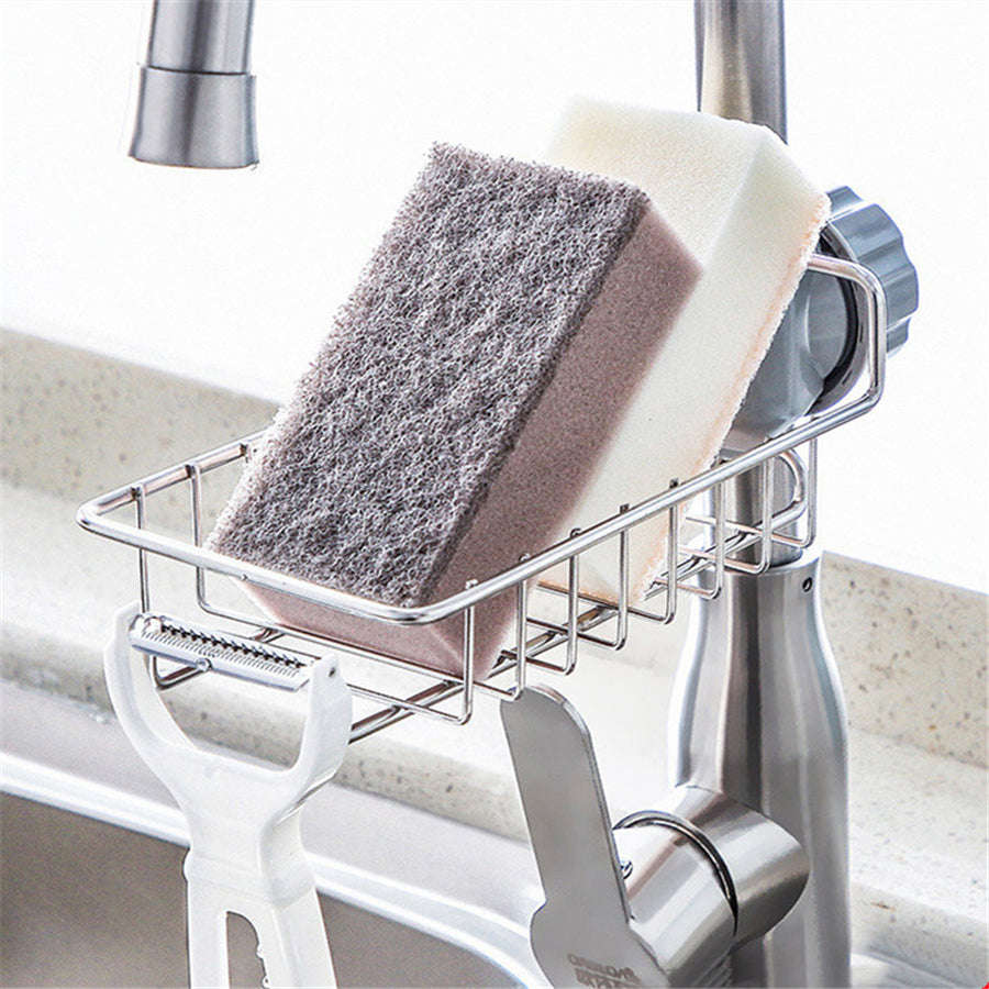 Adjustable Sink Drain Rack Sponge Storage Faucet Holder Soap Drainer Shelf Basket Organizer Kitchen Bathroom Accessories | Orazek UK Ltd