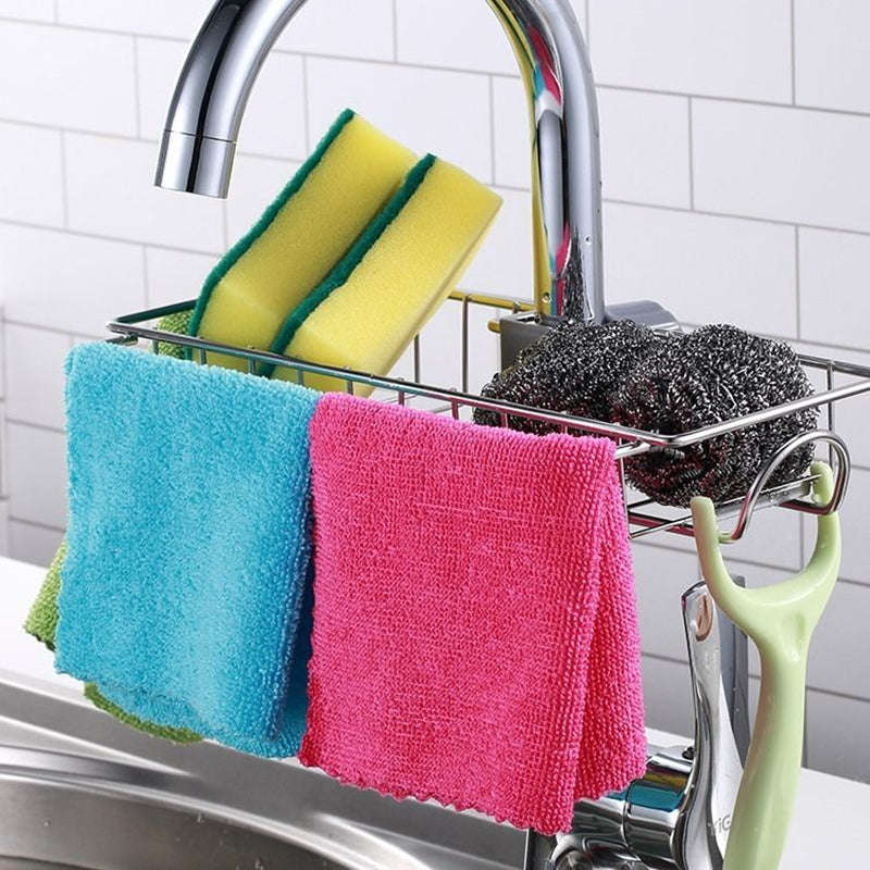 Adjustable Sink Drain Rack Sponge Storage Faucet Holder Soap Drainer Shelf Basket Organizer Kitchen Bathroom Accessories | Orazek UK Ltd