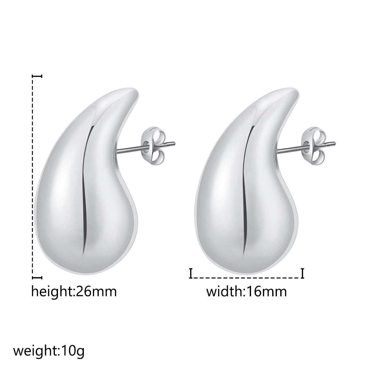 Advanced Design Feeling Chubby Water Drop Earrings Stainless Steel Hollow Earrings | Orazek UK Ltd