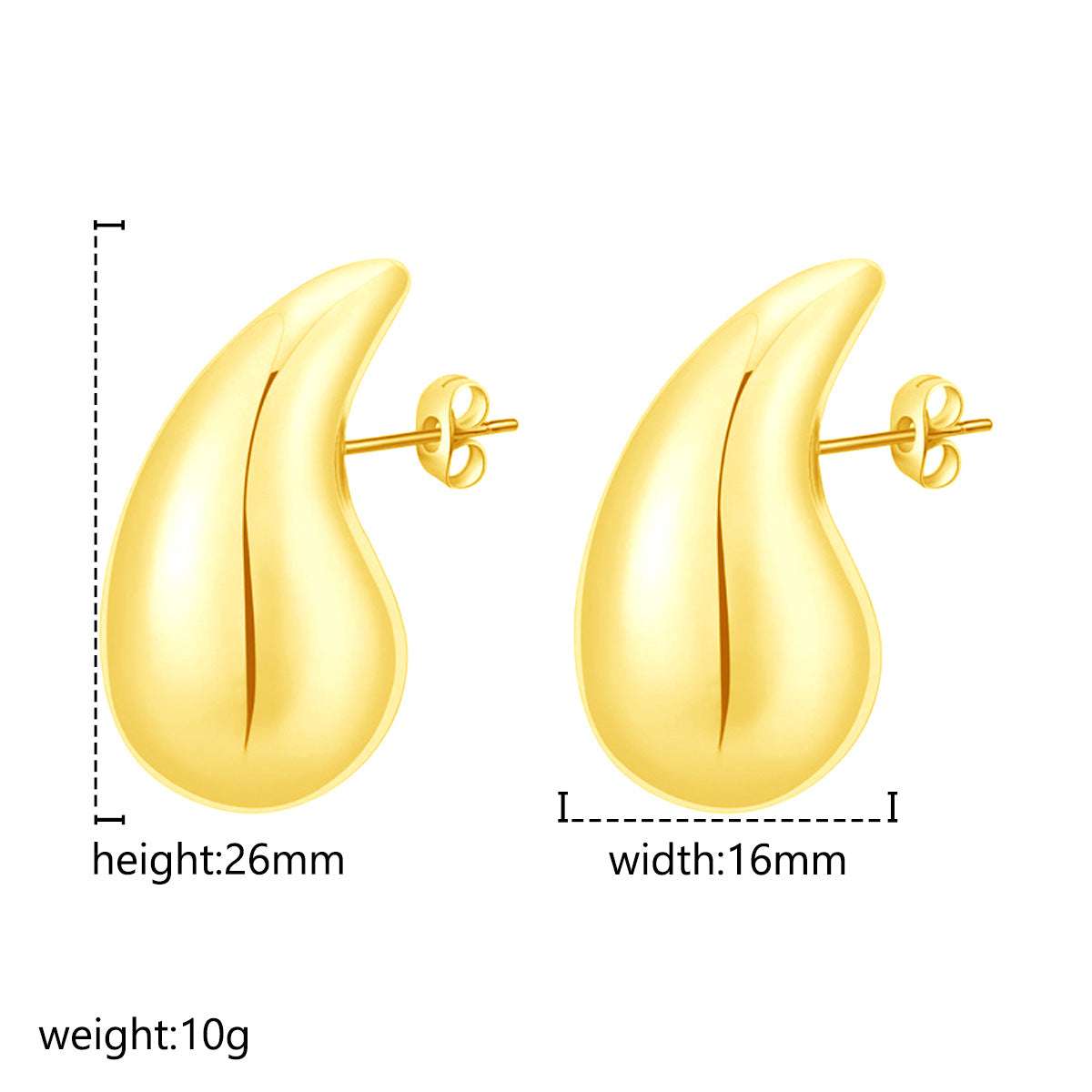 Advanced Design Feeling Chubby Water Drop Earrings Stainless Steel Hollow Earrings | Orazek UK Ltd