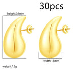 Advanced Design Feeling Chubby Water Drop Earrings Stainless Steel Hollow Earrings | Orazek UK Ltd