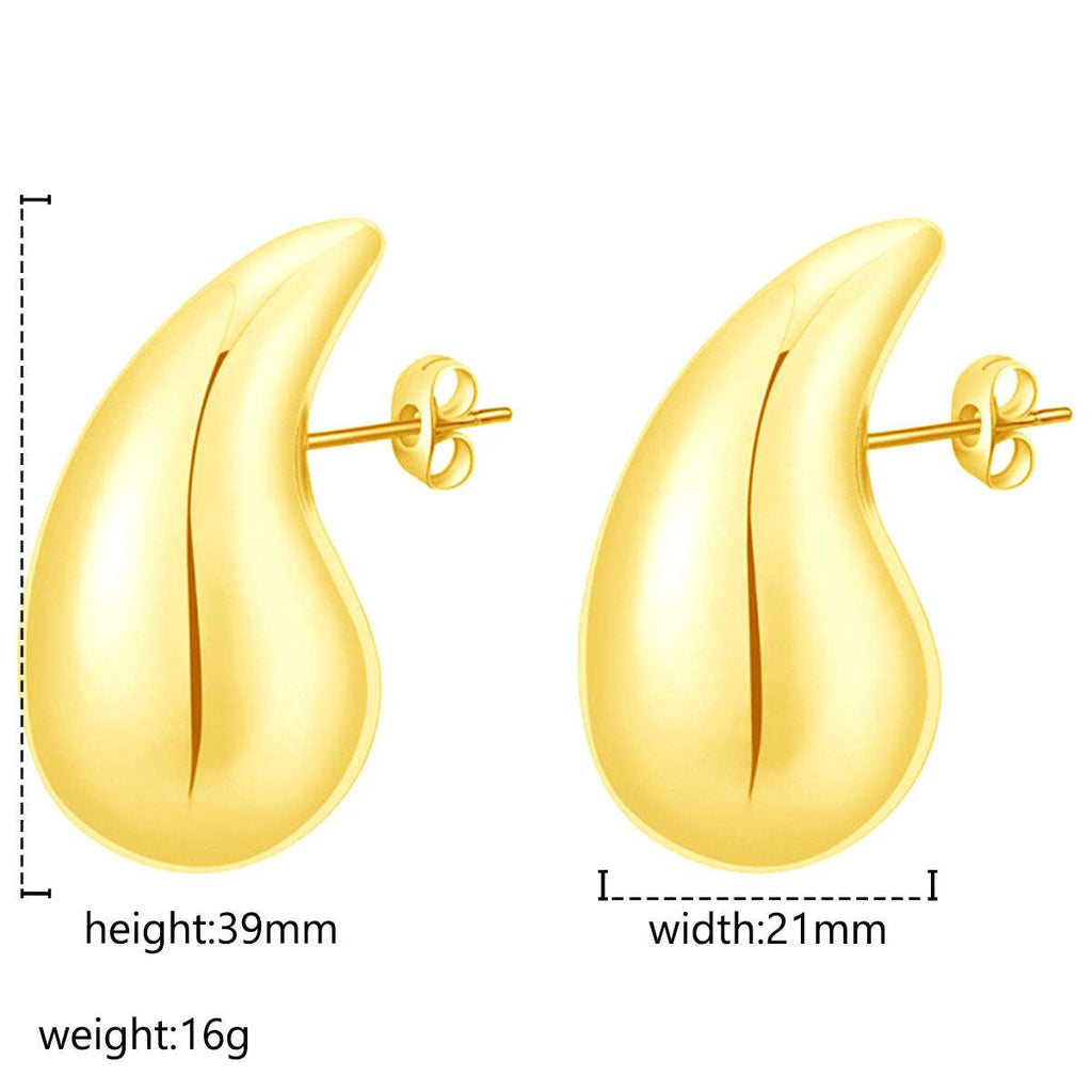 Advanced Design Feeling Chubby Water Drop Earrings Stainless Steel Hollow Earrings | Orazek UK Ltd
