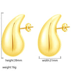 Advanced Design Feeling Chubby Water Drop Earrings Stainless Steel Hollow Earrings | Orazek UK Ltd