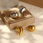 Advanced Design Feeling Chubby Water Drop Earrings Stainless Steel Hollow Earrings | Orazek UK Ltd