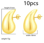 Advanced Design Feeling Chubby Water Drop Earrings Stainless Steel Hollow Earrings | Orazek UK Ltd