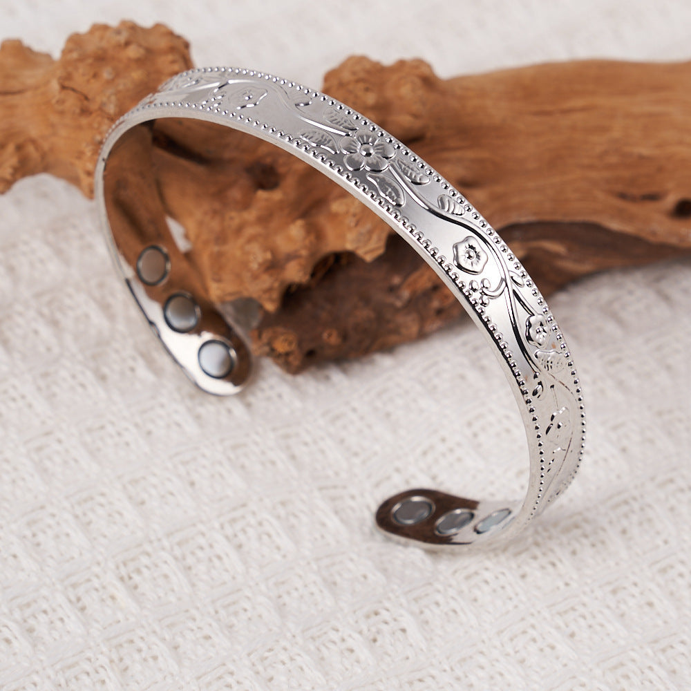 Energy Magnet Bracelet And Ring Set Retro Style Jewelry For Couples Men And Women