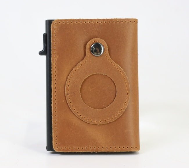 AirTag Wallet Anti Theft Bullet Card Bag Multi-functional Rfid Card Holder Men's Leather Slim Wallets For Airtag Air Tag | Orazek UK Ltd