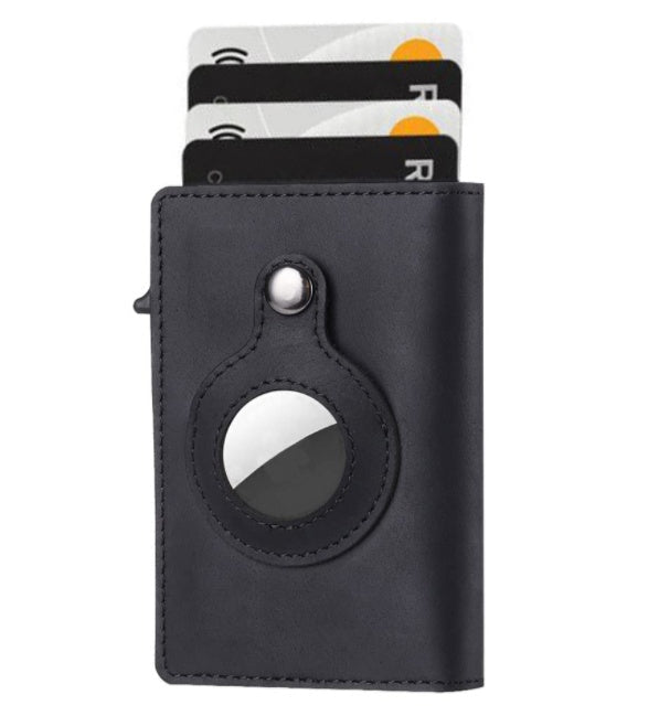 AirTag Wallet Anti Theft Bullet Card Bag Multi-functional Rfid Card Holder Men's Leather Slim Wallets For Airtag Air Tag | Orazek UK Ltd