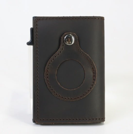 AirTag Wallet Anti Theft Bullet Card Bag Multi-functional Rfid Card Holder Men's Leather Slim Wallets For Airtag Air Tag | Orazek UK Ltd