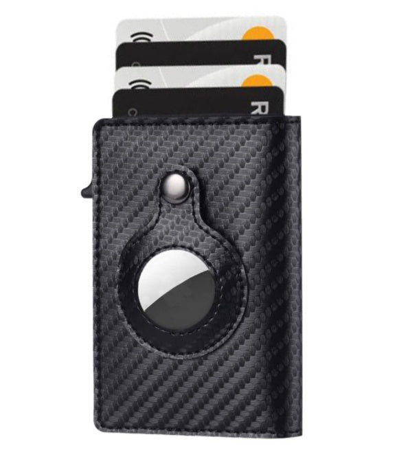 AirTag Wallet Anti Theft Bullet Card Bag Multi-functional Rfid Card Holder Men's Leather Slim Wallets For Airtag Air Tag | Orazek UK Ltd