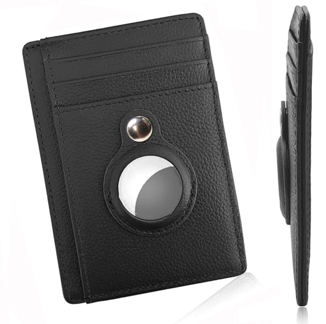 AirTag Wallet Anti Theft Bullet Card Bag Multi-functional Rfid Card Holder Men's Leather Slim Wallets For Airtag Air Tag | Orazek UK Ltd