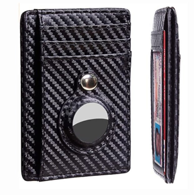 AirTag Wallet Anti Theft Bullet Card Bag Multi-functional Rfid Card Holder Men's Leather Slim Wallets For Airtag Air Tag | Orazek UK Ltd