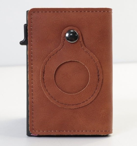 AirTag Wallet Anti Theft Bullet Card Bag Multi-functional Rfid Card Holder Men's Leather Slim Wallets For Airtag Air Tag | Orazek UK Ltd
