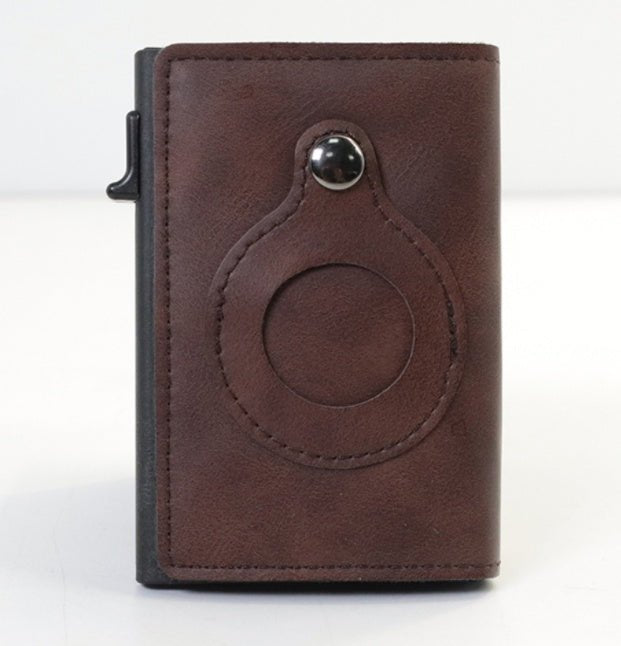 AirTag Wallet Anti Theft Bullet Card Bag Multi-functional Rfid Card Holder Men's Leather Slim Wallets For Airtag Air Tag | Orazek UK Ltd