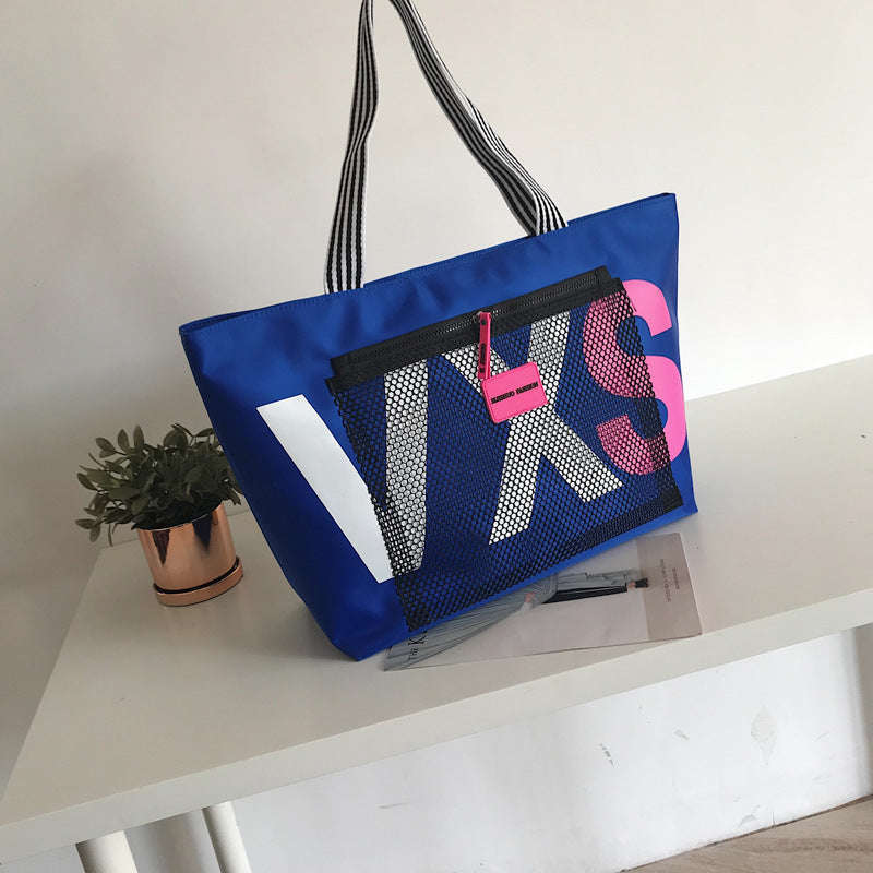 Aliwood New Arrivals Letter Women Shoulder Bags Trendy Waterproof Tote Beach Bag Large Capacity Female Travel Shopping Bags | Orazek UK Ltd