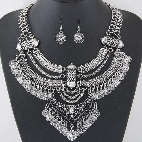 Alloy Diamond Bohomian Retro Traditional Style Necklace Orazek UK Ltd