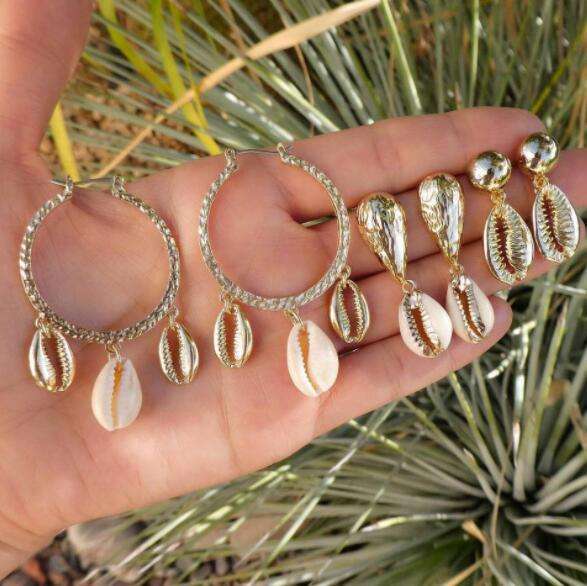 Alloy Shell Earring Contracted Shell Combination 3 Pieces Set | Orazek UK Ltd