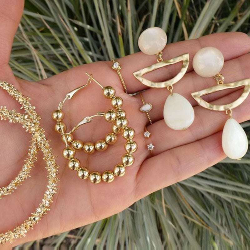 Alloy Shell Earring Contracted Shell Combination 3 Pieces Set | Orazek UK Ltd