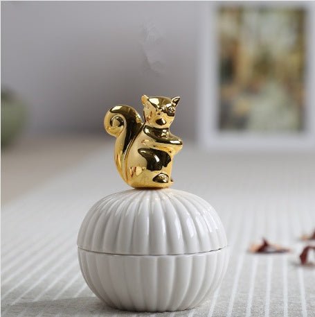 Animal figurine decor jewelry box squirrel rabbit cat bird crafts gift home decor jar | Orazek UK Ltd