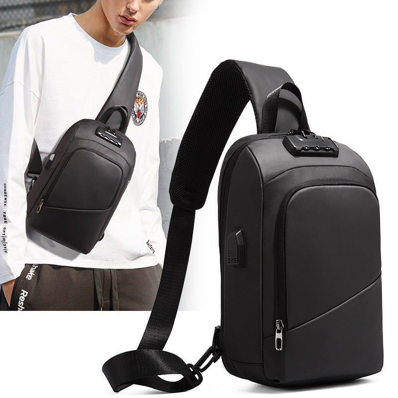 Anti-theft Lock Upscale Chest Bag Men Shoulder Bags USB Charging Crossbody Bags Summer Short Trip Travel Messengers Bag Unisex | Orazek UK Ltd