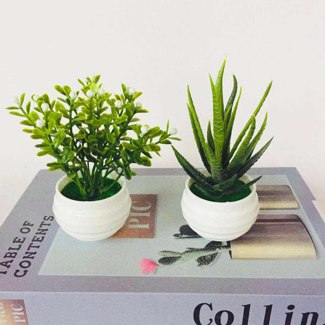 Artificial Green Plants Potted Artificial Flowers Small Ornaments | Orazek UK Ltd