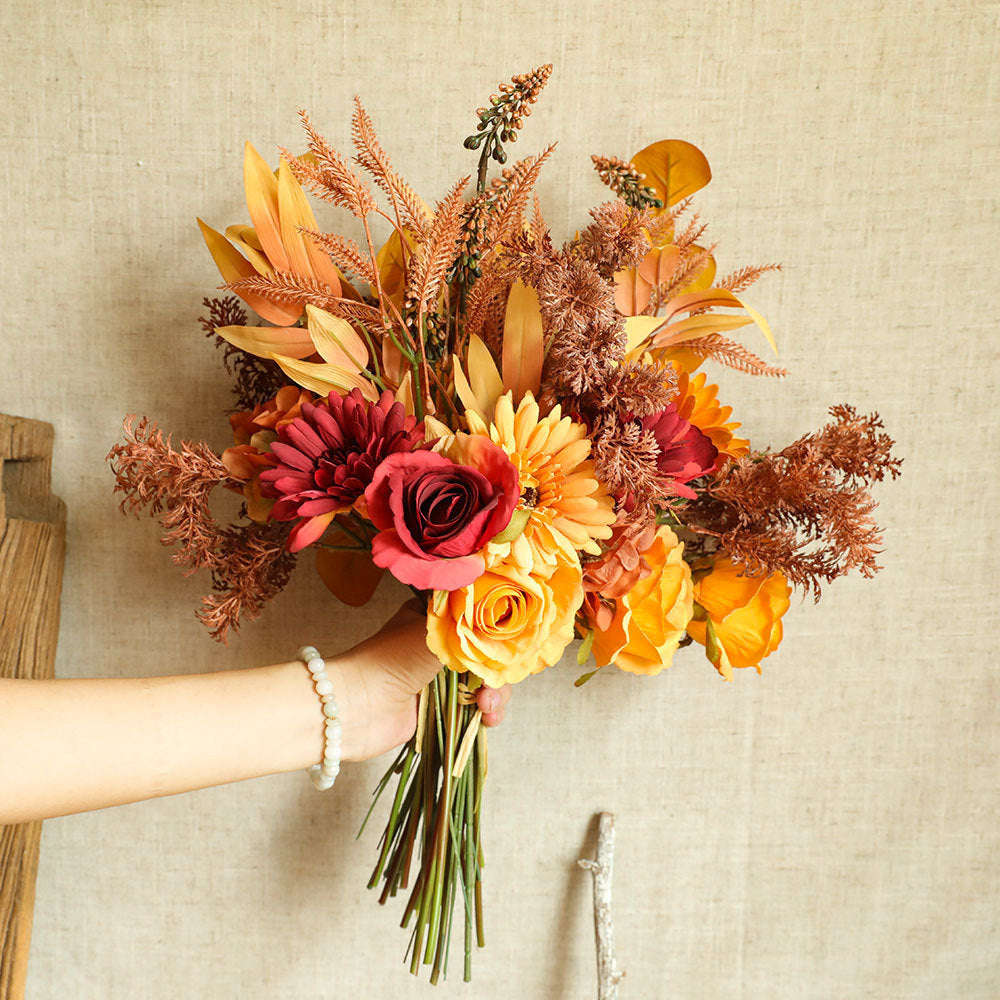 Autumn Color Bouquets Of Green Plants Wholesale Artificial Flowers | Orazek UK Ltd