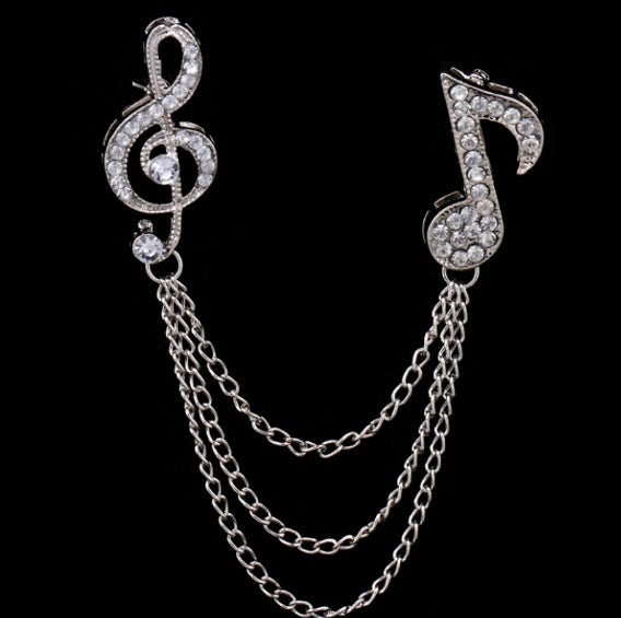 British style men's symbol music brooch brooch