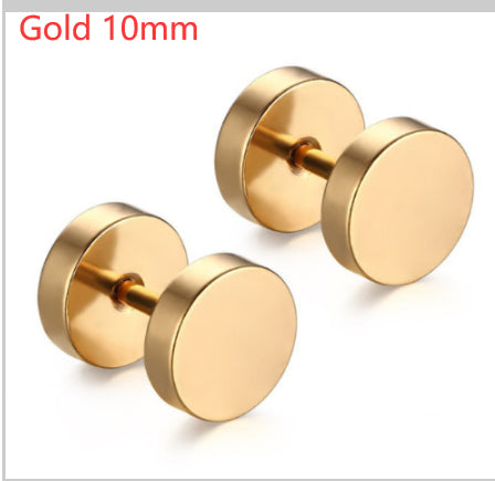 8MM Stainless Steel Earrings Women Men Gold Silver Black Barbell Ear Stud Piercing Earring Tunnel Punk Gothic Jewelry
