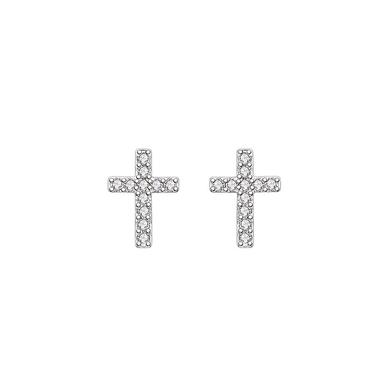 New Fashion Stainless Steel Cross Earrings Product Temperament All Match Birthday Anniversary Earrings Small Gift