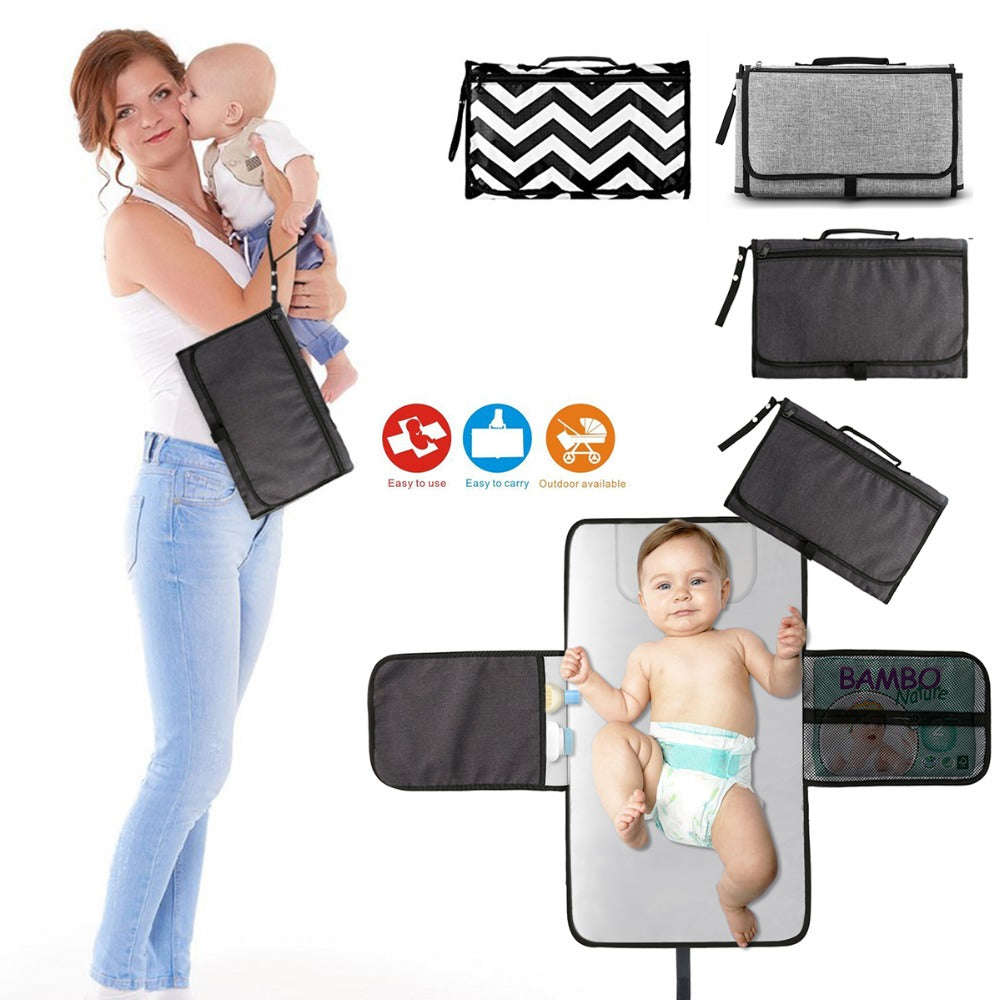 Baby Portable Foldable Washable Compact Travel Nappy Diaper Changing Mat Waterproof Baby Floor Mat Change Play Mat & Storage Bag | Orazek UK Ltd