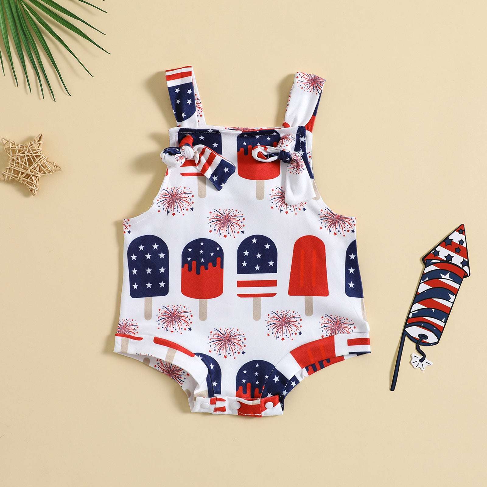Baby Printed Front Knotted Suspender Pants | Orazek UK Ltd