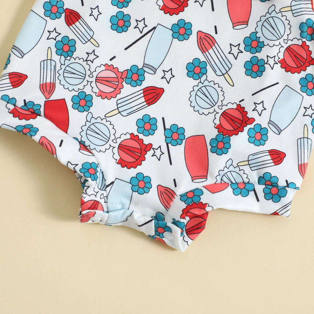 Baby Printed Front Knotted Suspender Pants | Orazek UK Ltd