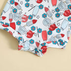 Baby Printed Front Knotted Suspender Pants | Orazek UK Ltd