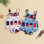 Baby Printed Front Knotted Suspender Pants | Orazek UK Ltd