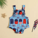 Baby Printed Front Knotted Suspender Pants | Orazek UK Ltd