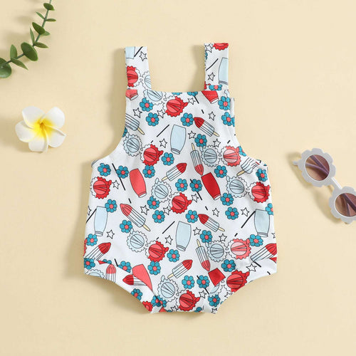 Baby Printed Front Knotted Suspender Pants Orazek UK Ltd