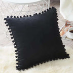 Ball ball lace pillow velvet solid color sofa short plush ball cushion cover Orazek UK Ltd
