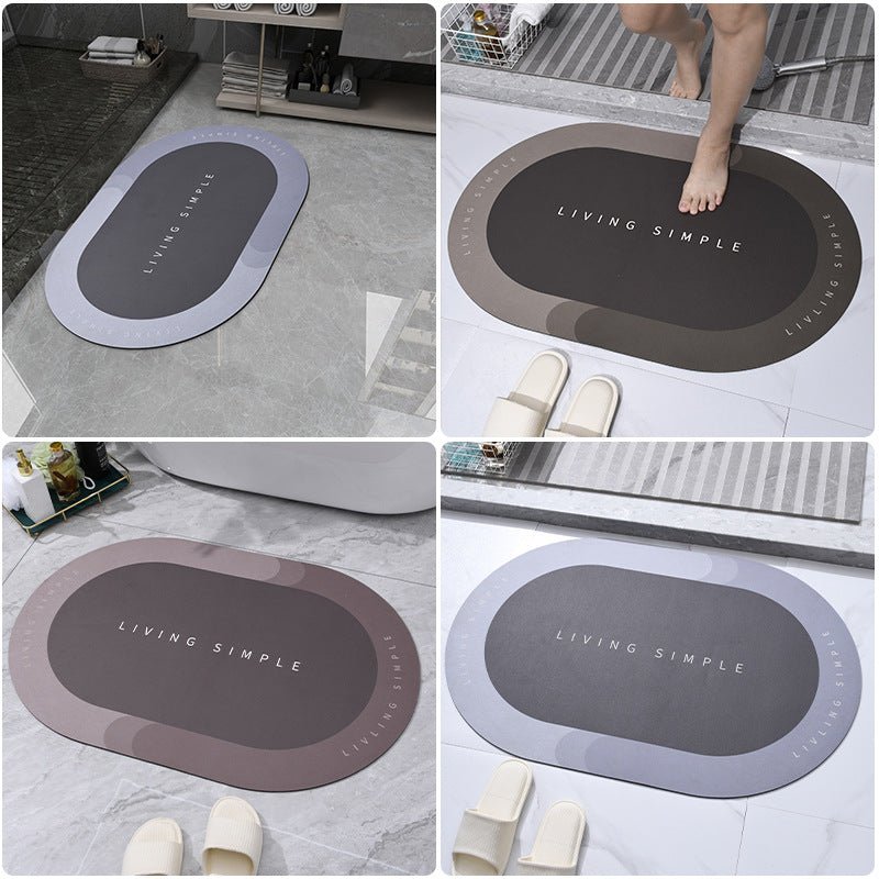 Bath Mat Entrance Door Mat Super Absorbent Bathroom Mats Quick Drying Bathroom Carpet Modern Simple Non-Slip Floor Mats Home | Orazek UK Ltd