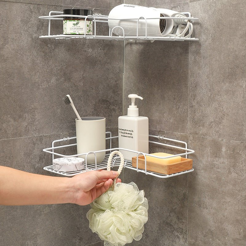 Bathroom Shelf Corner Frame Shower Wrought Iron Kitchen Accessories Storage Rack Holder Bathroom Shelves Bathroom Equipment | Orazek UK Ltd