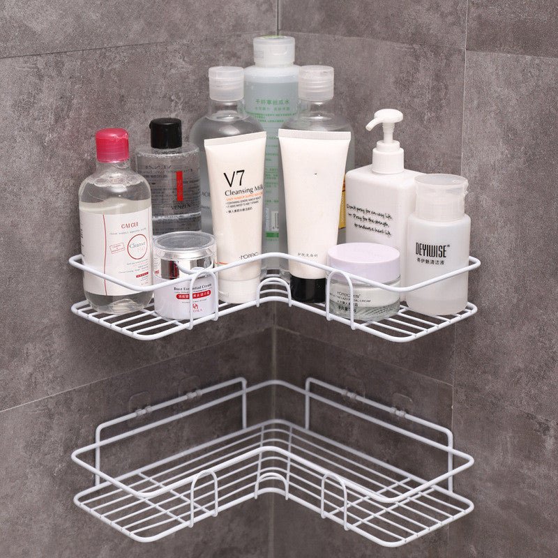 Bathroom Shelf Corner Frame Shower Wrought Iron Kitchen Accessories Storage Rack Holder Bathroom Shelves Bathroom Equipment | Orazek UK Ltd