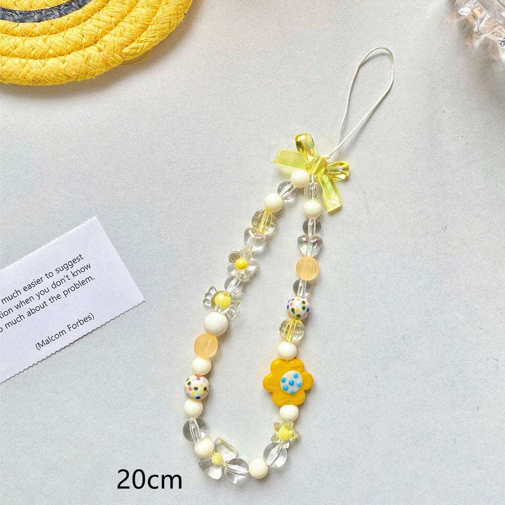 Beaded Flower Mobile Phone Lanyard Jewelry Accessories Hand Rope Lanyard | Orazek UK Ltd