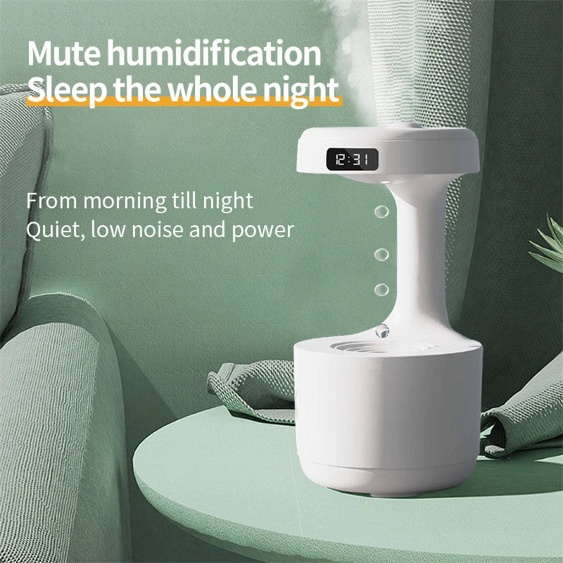 Bedroom Anti-Gravity Humidifier With Clock Water Drop Backflow Aroma Diffuser Large Capacity Office Bedroom Mute Heavy Fog Household Sprayer | Orazek UK Ltd