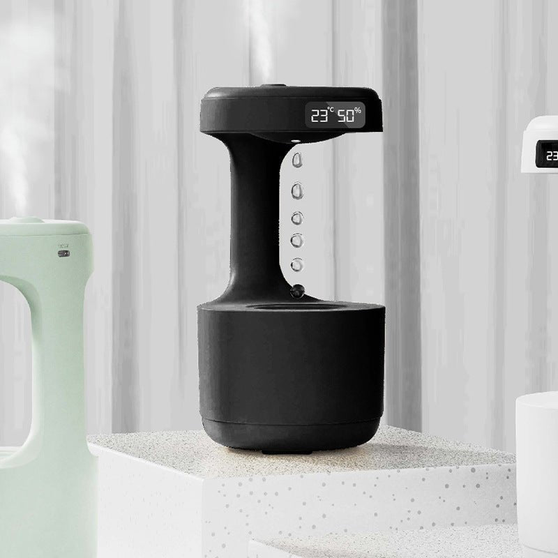 Bedroom Anti-Gravity Humidifier With Clock Water Drop Backflow Aroma Diffuser Large Capacity Office Bedroom Mute Heavy Fog Household Sprayer | Orazek UK Ltd