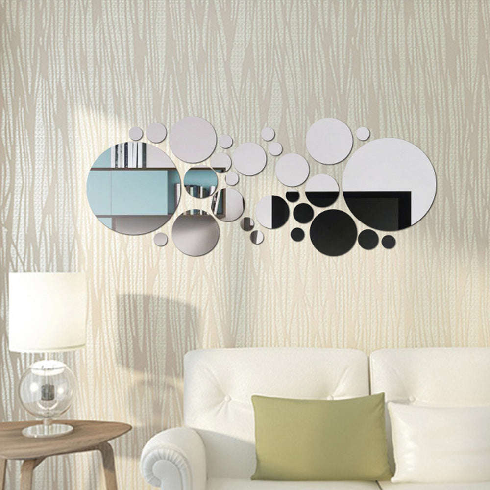 Big And Small Circles Mirror Sticker 3D Stereo Acrylic Wall Decoration | Orazek UK Ltd